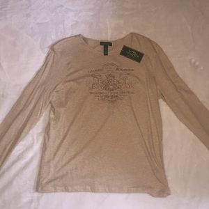 NWT light tan ralph lauren long sleeve shirt